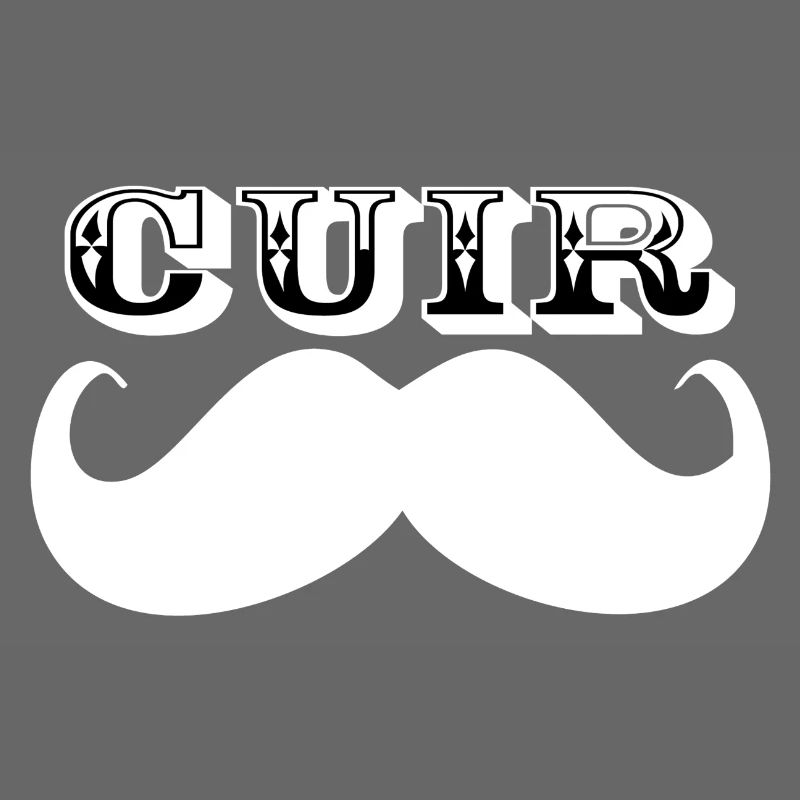 Cuir Moustache - Logo Blanc