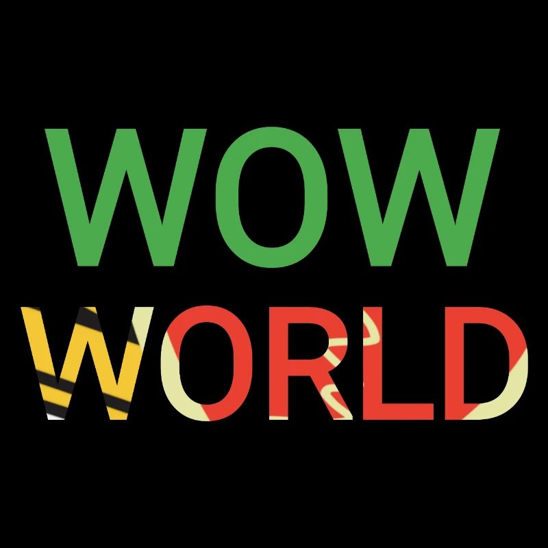 wow world colorful text