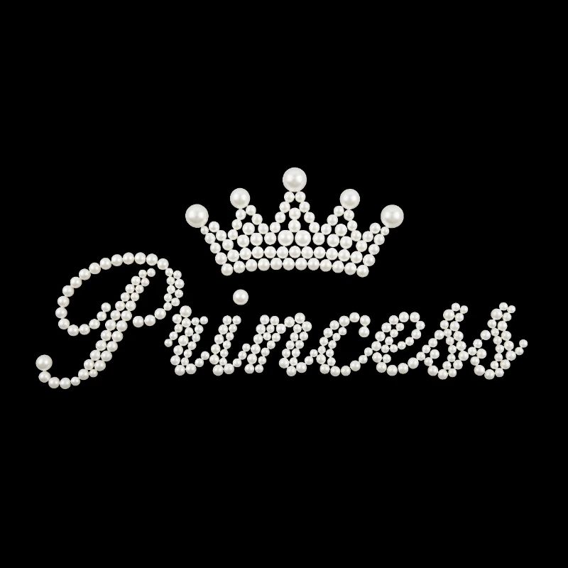 Prinzessin Perlen Krone Schriftzug Princess