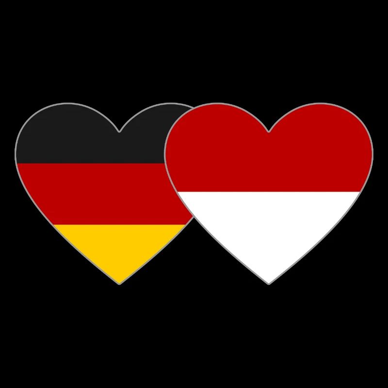 Germany Indonesia Flag Heart