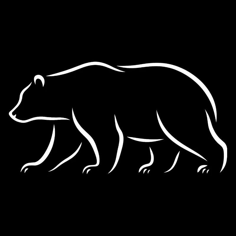 Bear Silhouette Minimal – Powerful Wild Animal