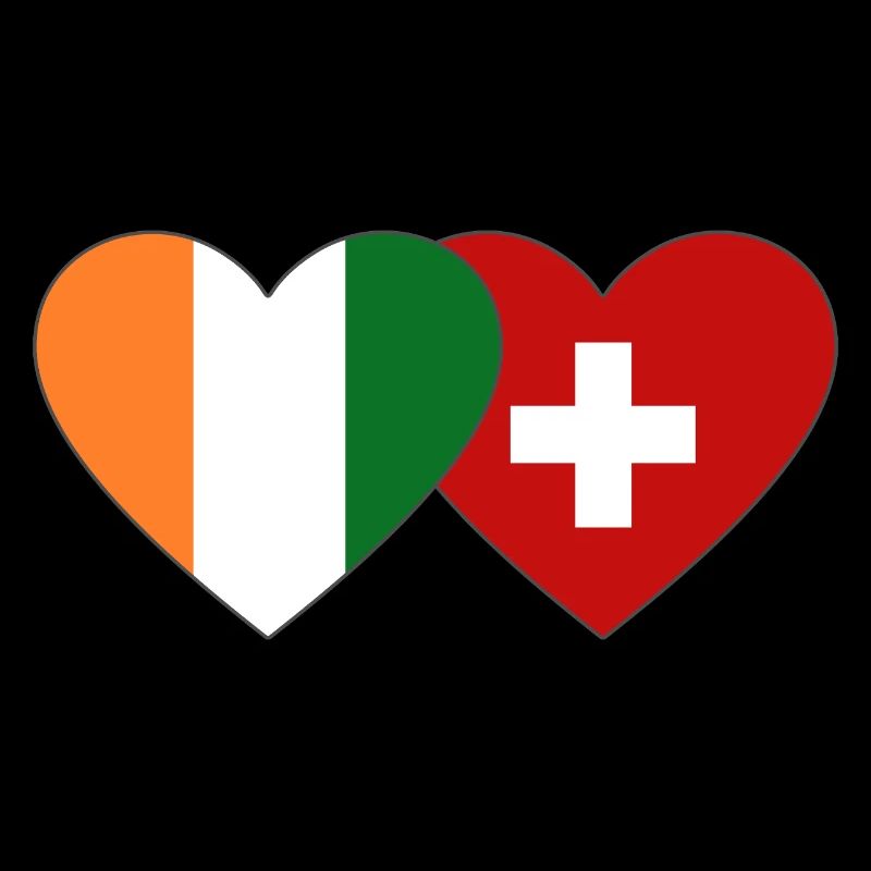Elfenbeinküste Schweiz Flagge Herz