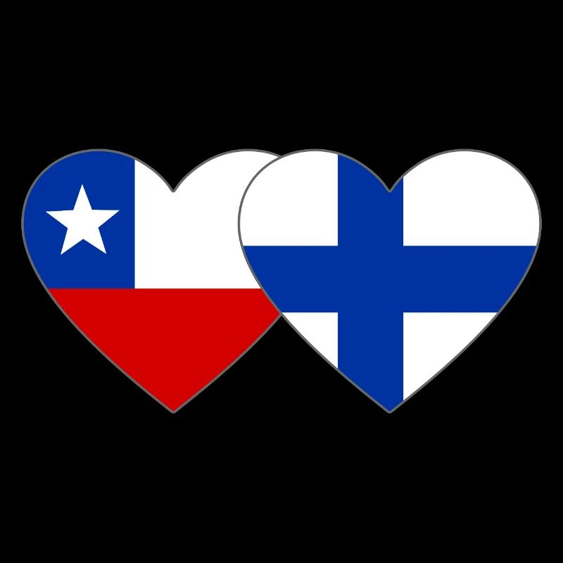 Cœur du drapeau du Chili Finlande