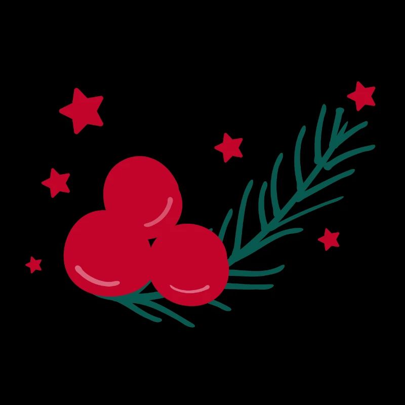 Feuille de houx de Noël aux baies