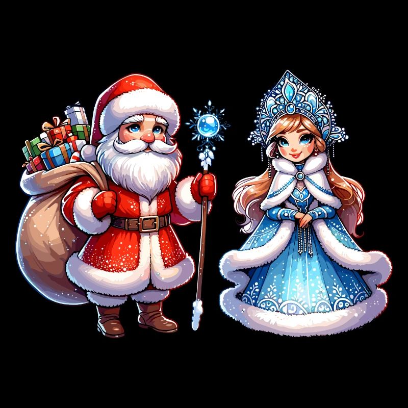 Ded Moroz Snegurotschka russischer Weihnachtsmann