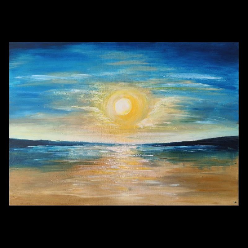Reflet du coucher de soleil sur les eaux calmes