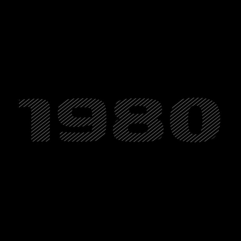 Born 1980 Retro Stripe Modern Birthday Design