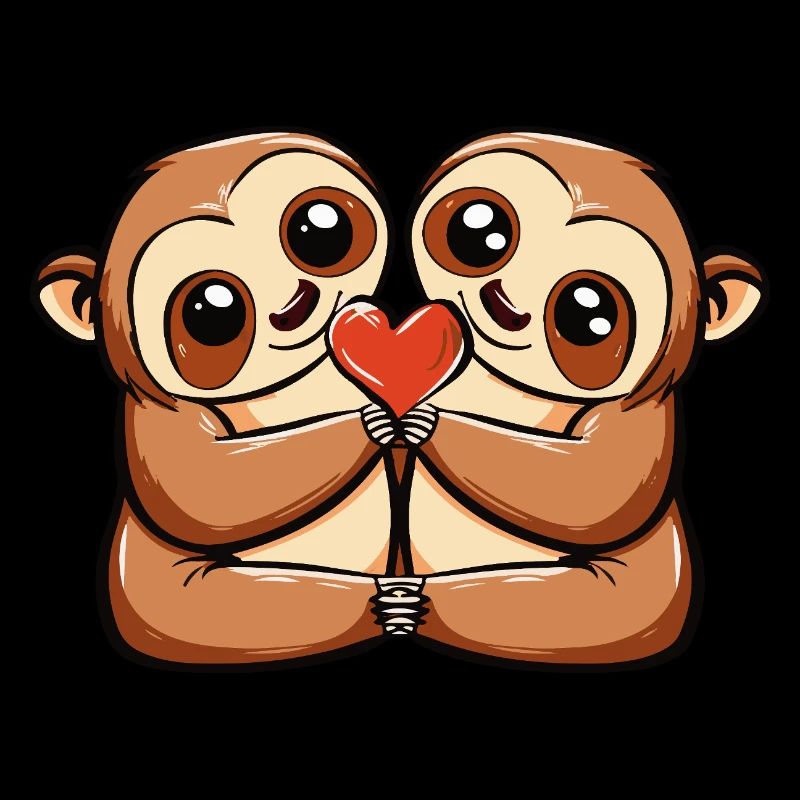 Faultier Paar Valentinstag