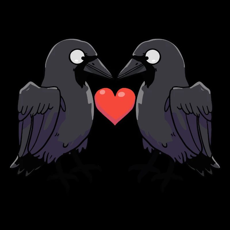 Corbeau Couple Crow e Saint-Valentin