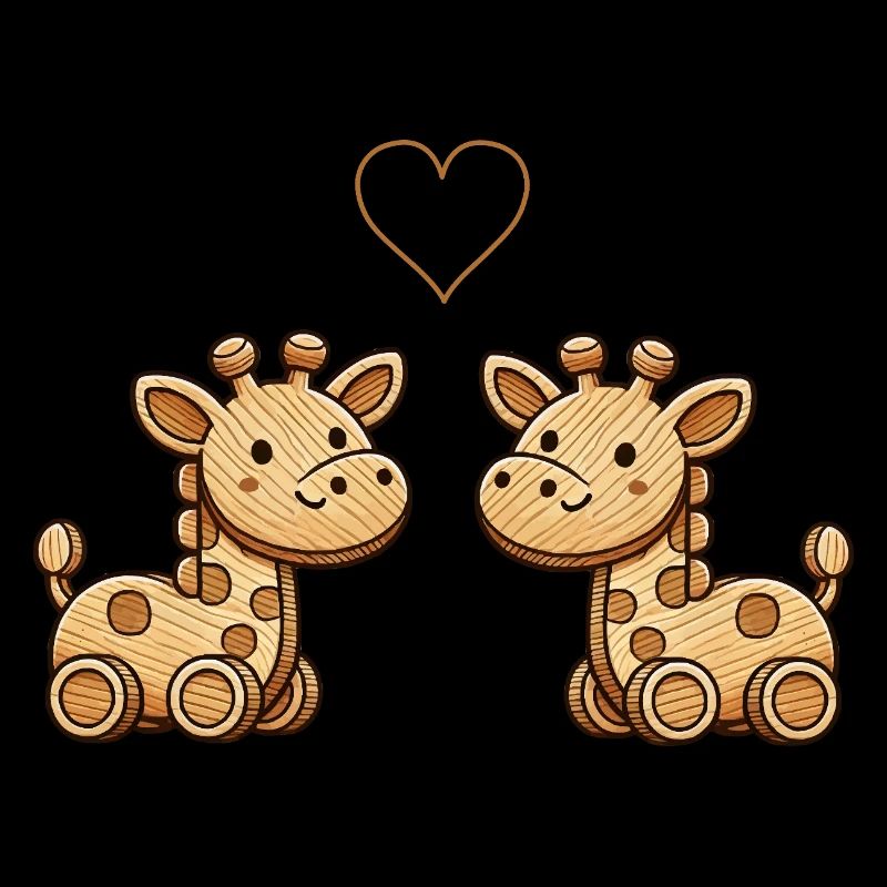 holz giraffe paar