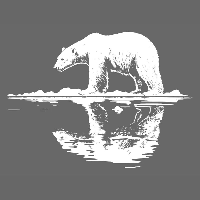 Cool Eisbär Reflektion Silhouette