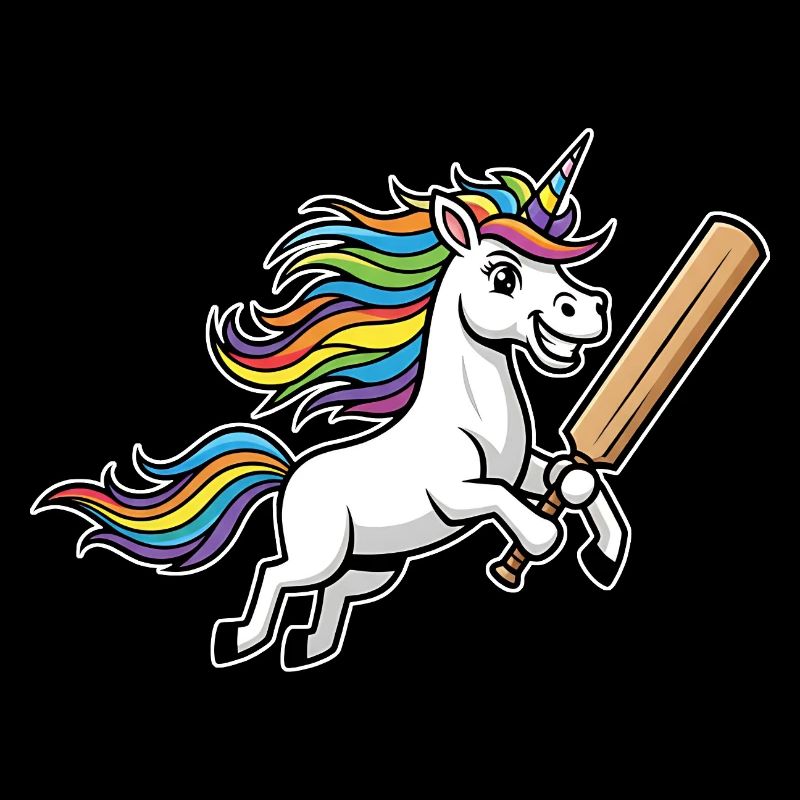Einhorn Cricket Mit Bunter Regenbogenmähne