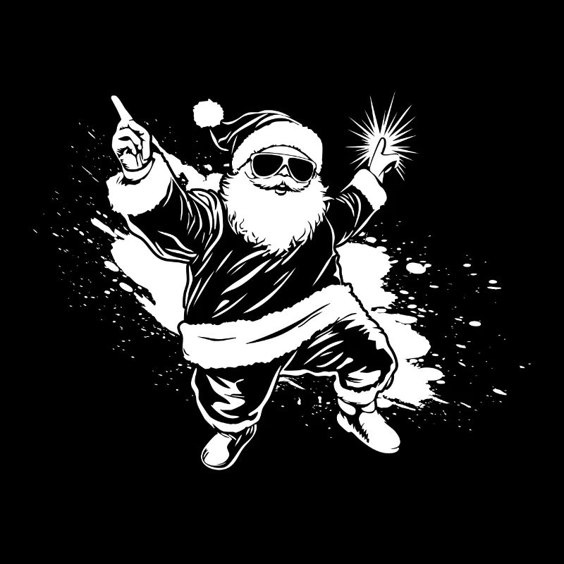 Festlicher Weihnachtsmann mit funkelndem Geschenk