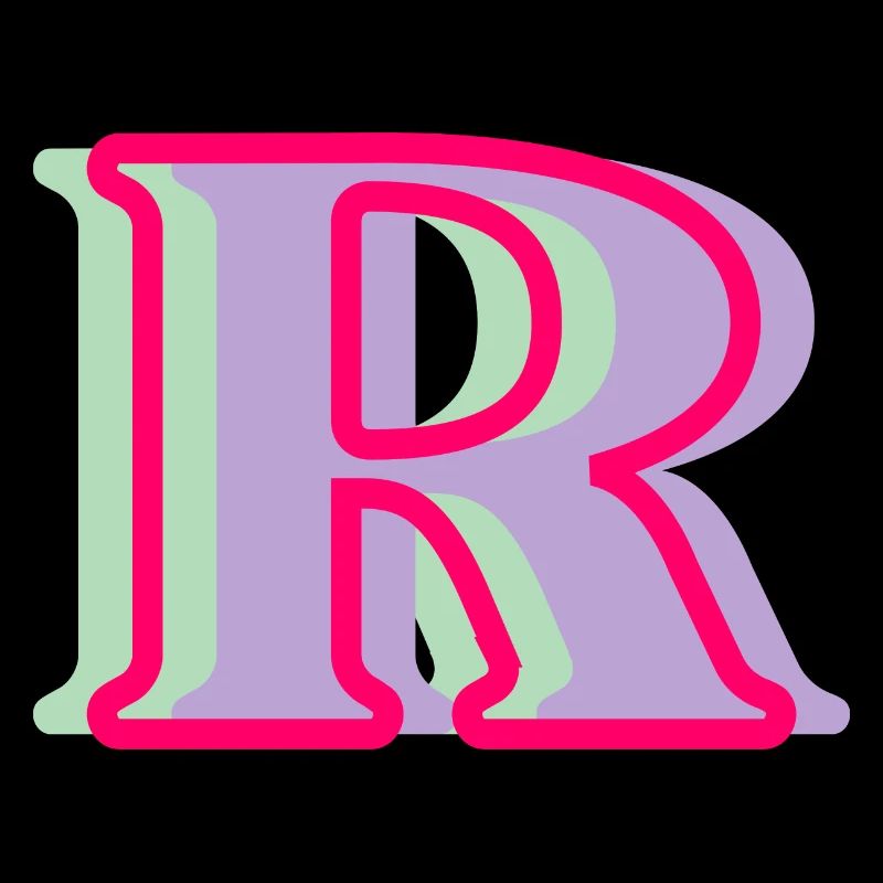Mehrfarbiger Buchstabe r