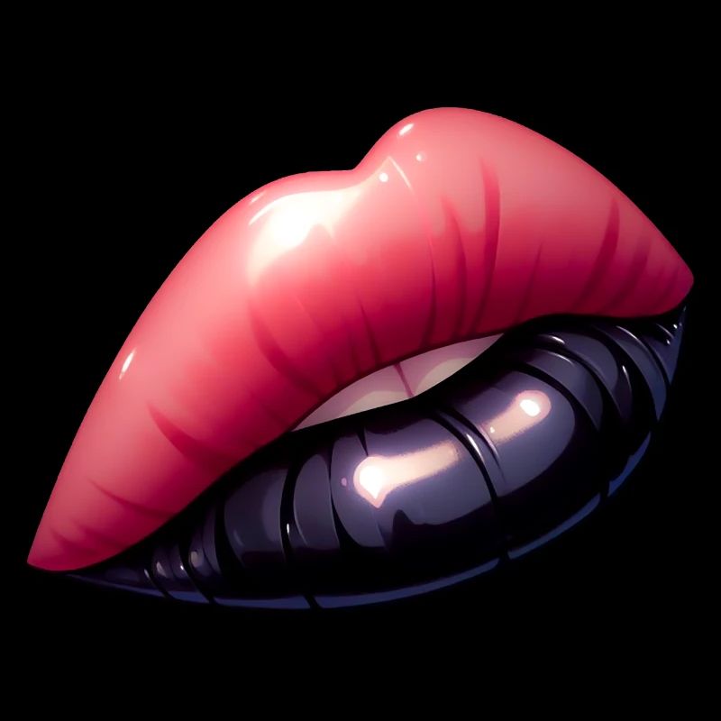 Schwarze Lippen, hypnotisierender Charme.
