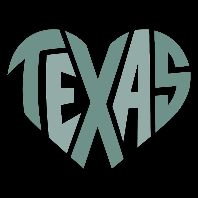 Texas Typography Geometric Heart