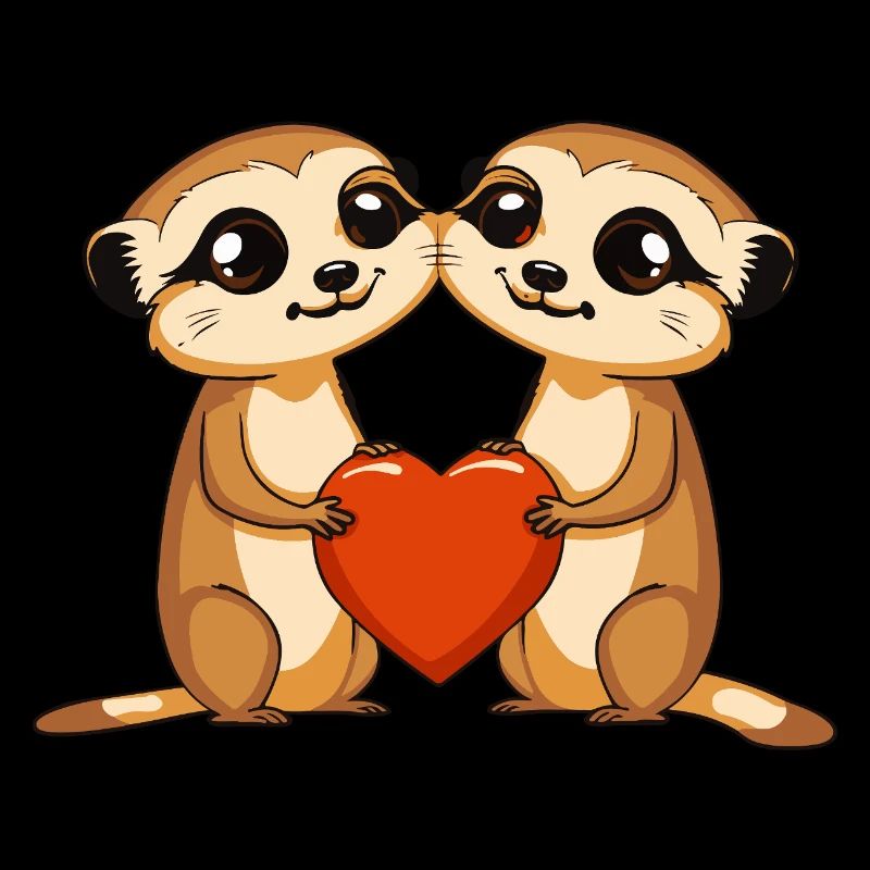 Suricate Couple Saint-Valentin