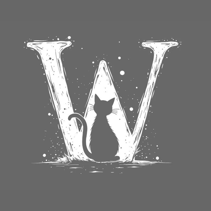 Buchstabe wmit Katze