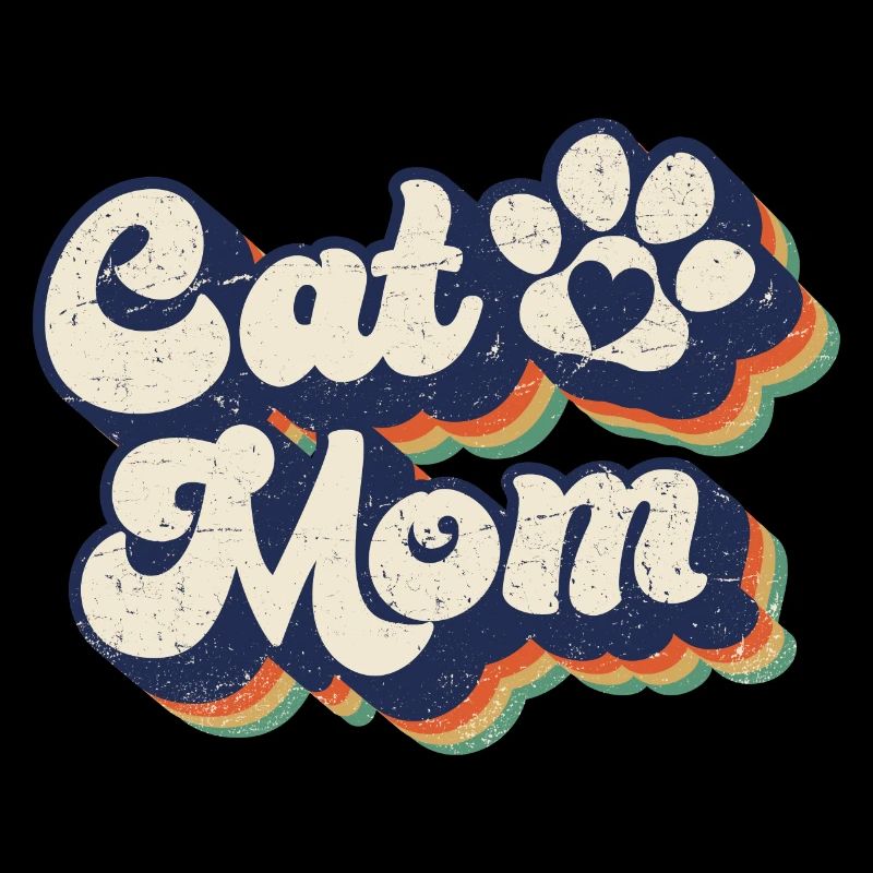 Cat Mom - Retro Kitty Katze Paw Cat Lover Mom Geschenk