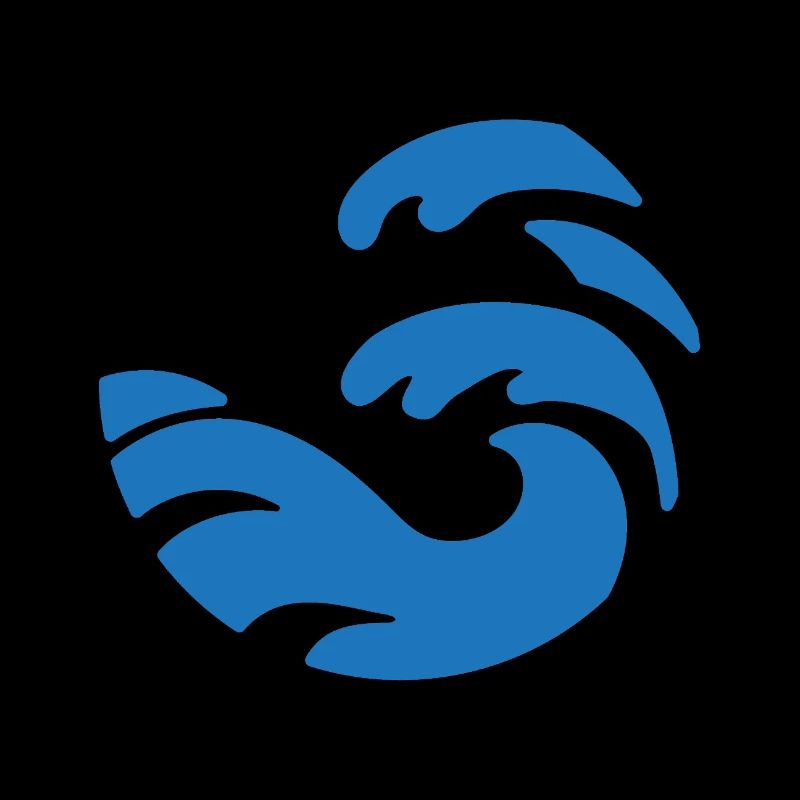 Design simple de vague bleue de forme ronde