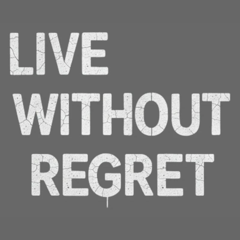 Live Without Regret: Cracked Typography motivation