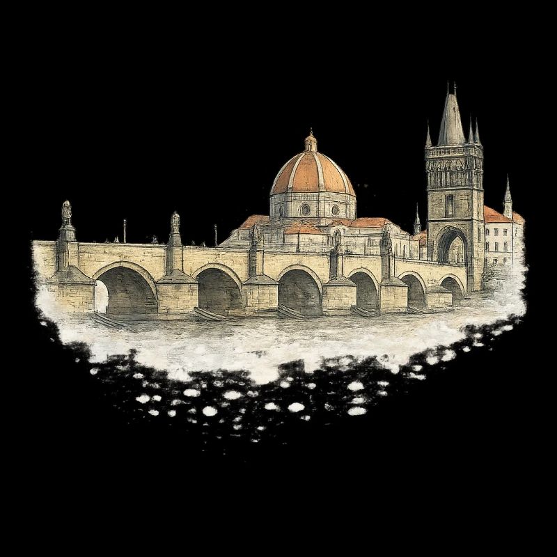 Florentine Bridge & Duomo Watercolor