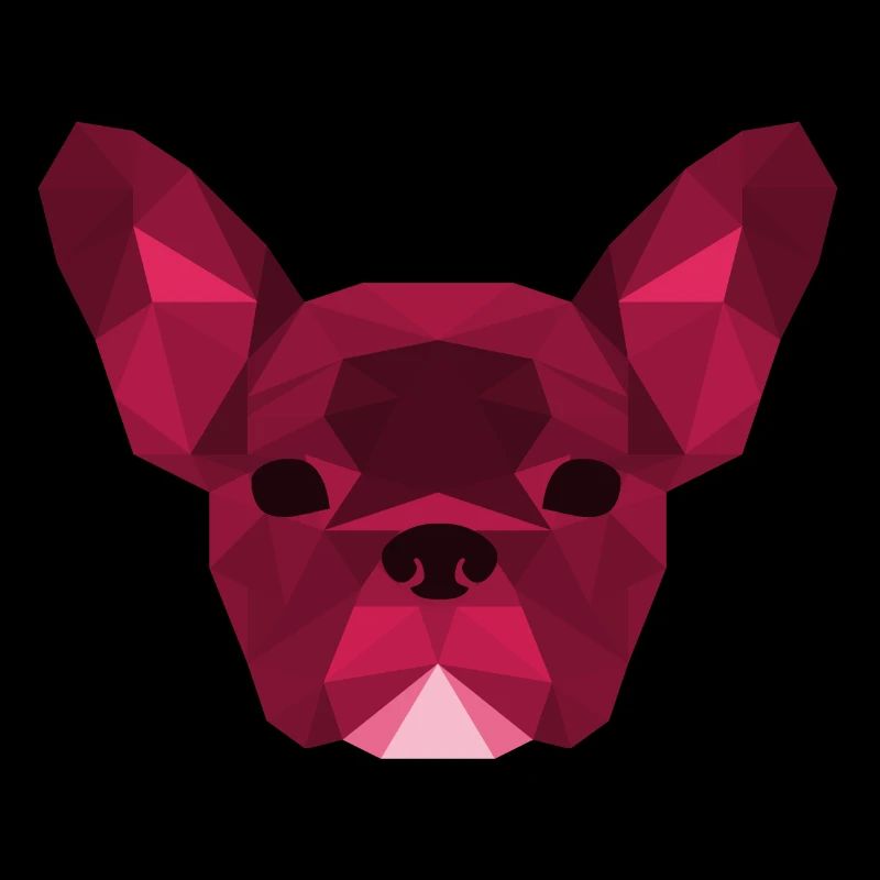 Low Poly Frenchie pink
