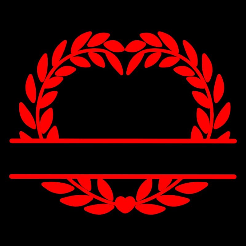 Herz im Lorbeerkranz rot 3