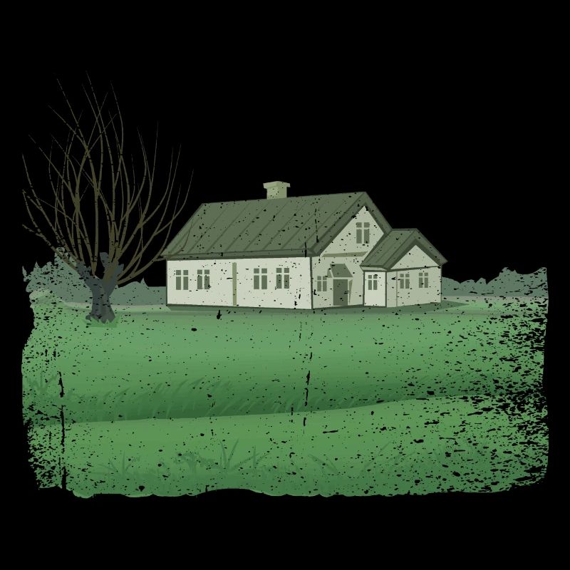 Haus mit kahlem Baum dirty effect