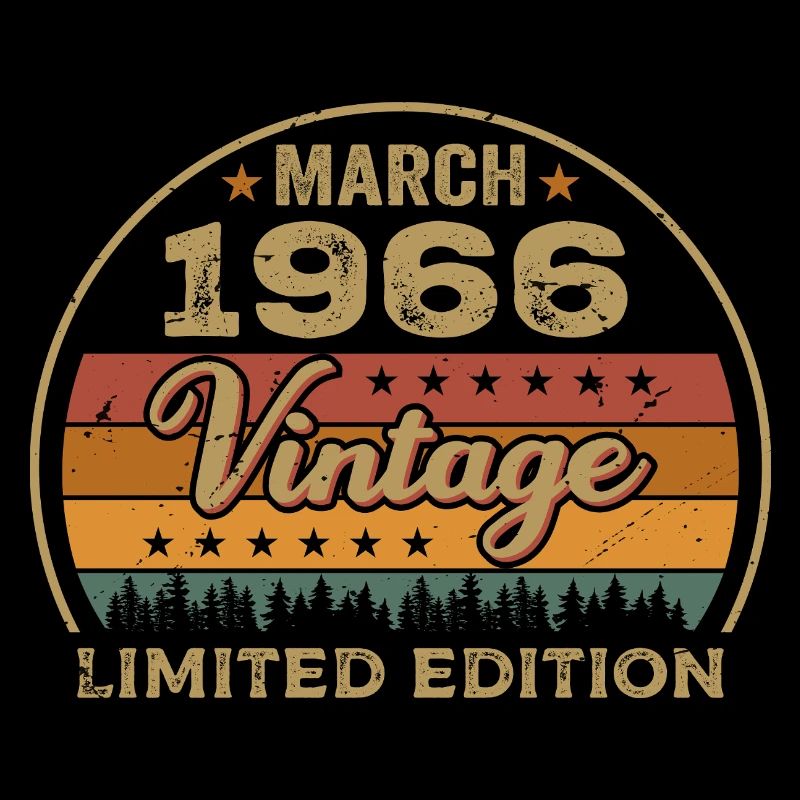 Vintage mars 1966 anniversaire mars 1966 rétro 1966