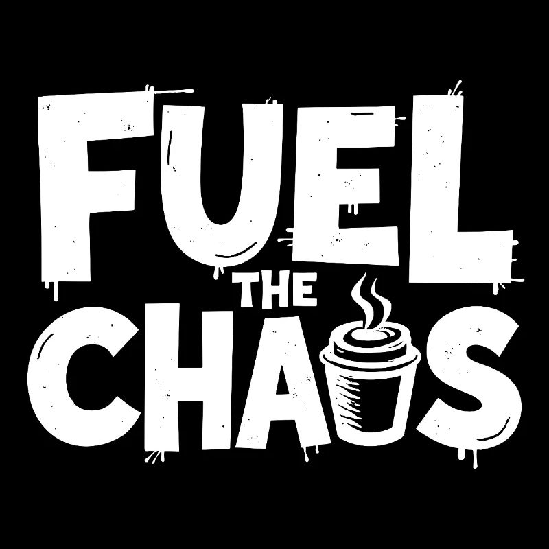 Fuel the Chaos Coffee Saying for Rebels