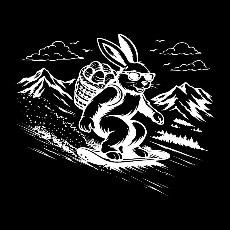 Snowboard Hase Osterhase Cool Easter Vibes