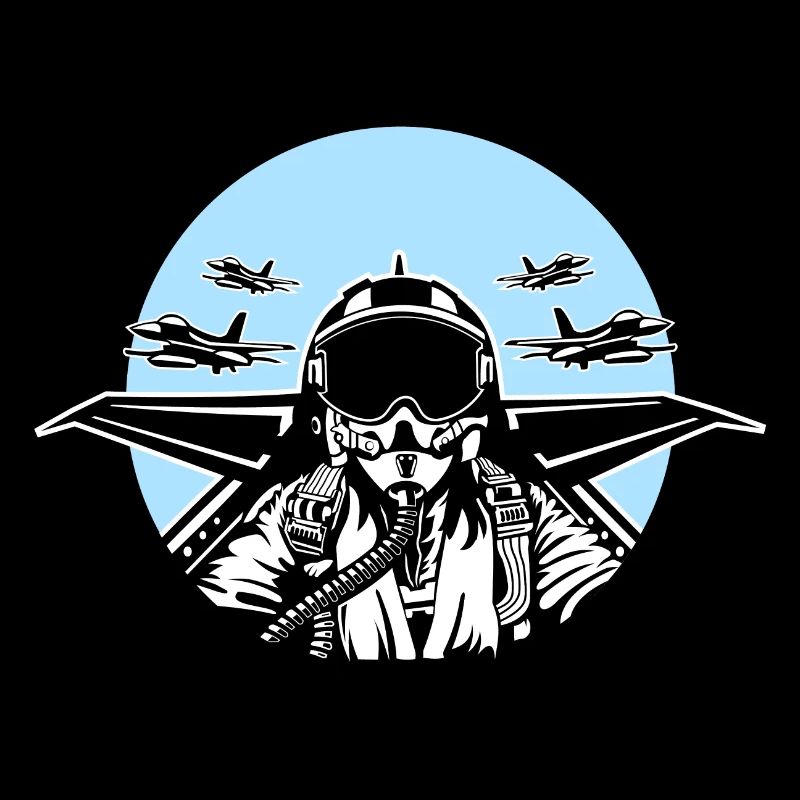 Jet Pilot / Fighter Pilot 01_white Black