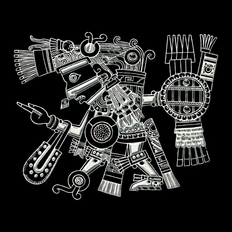 Maya Gott, Mexiko, Krieger, Illustration, Indianer