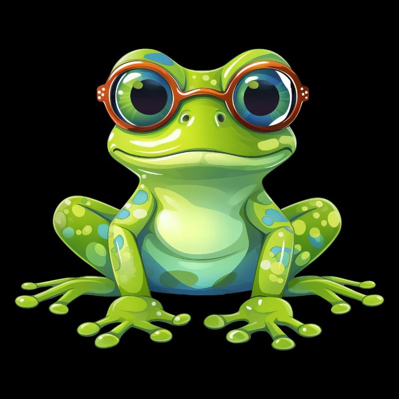 Nerd-Frosch mit Brille