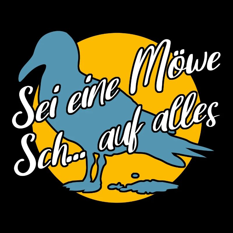 Sei eine Möwe scheiss auf alles. Möwensilhouette