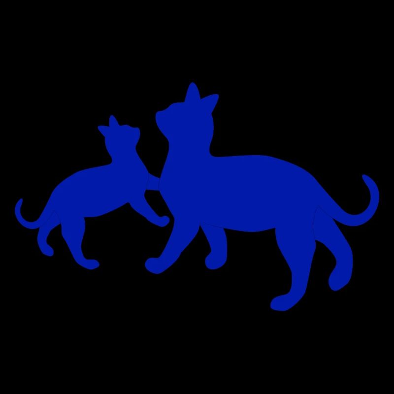 Silhouettes de chat et de chien joyeux