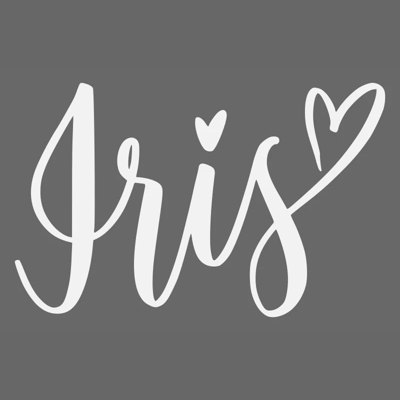 Iris Herz Schriftzug