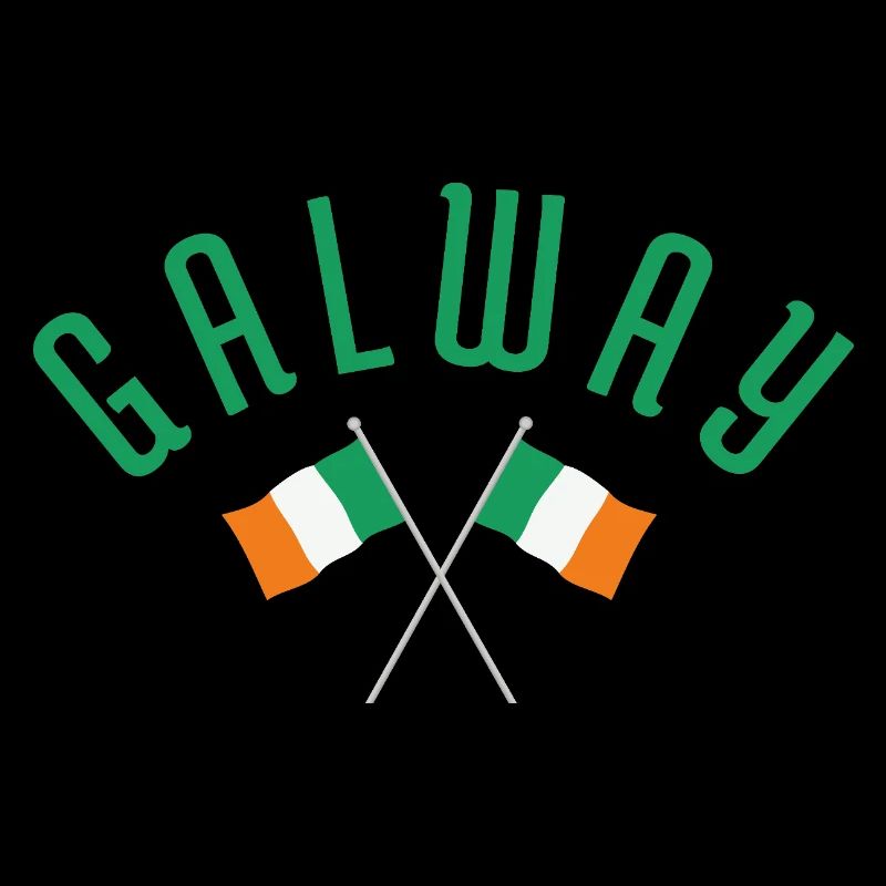 Galway Crossed Irish Flags