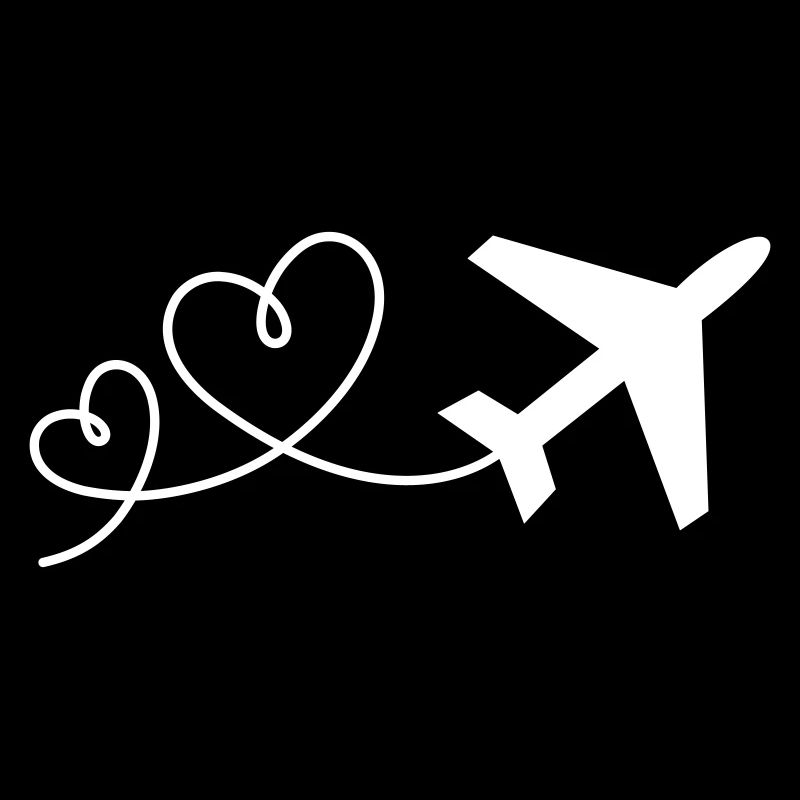 Flugzeug mit Herzen (Farben änderbar)