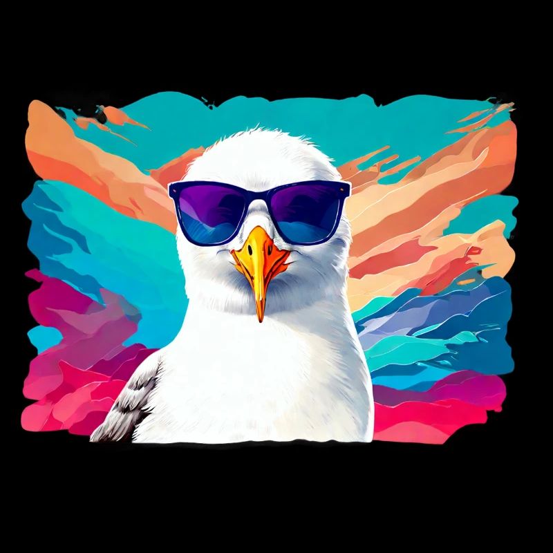 Lustige Möwe mit Sonnenbrille