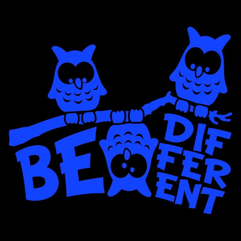 3 Eulen Be Different Spruch verrückt komisch Ast