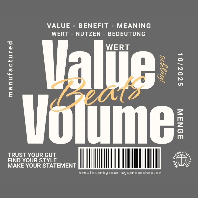 Value Beats Volume – Statement Design (Dark)