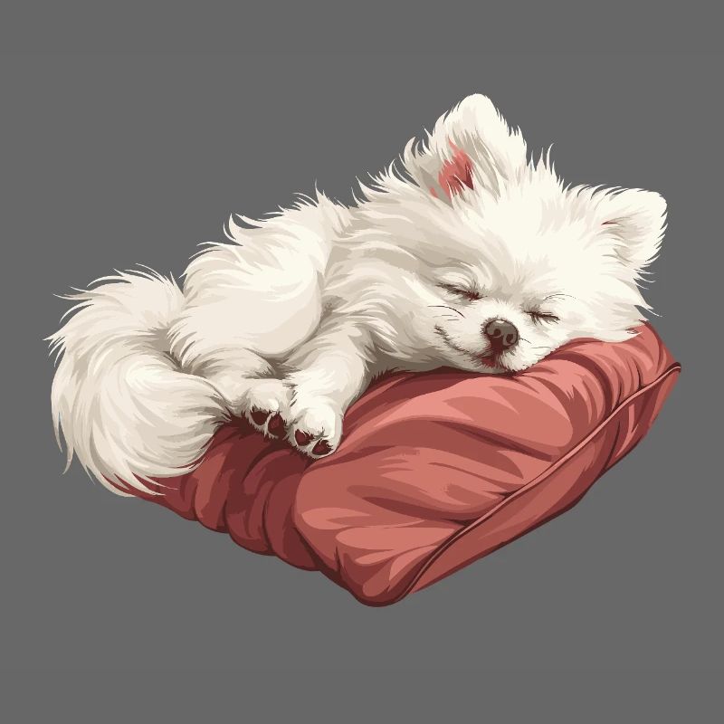 Sleeping Spitz puppy