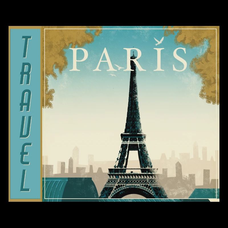 Affiche rétro de voyage de voyage à Paris