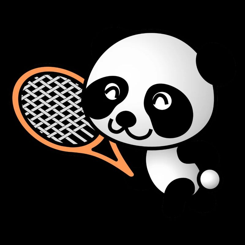 Süßer Panda mit Tennisschläger