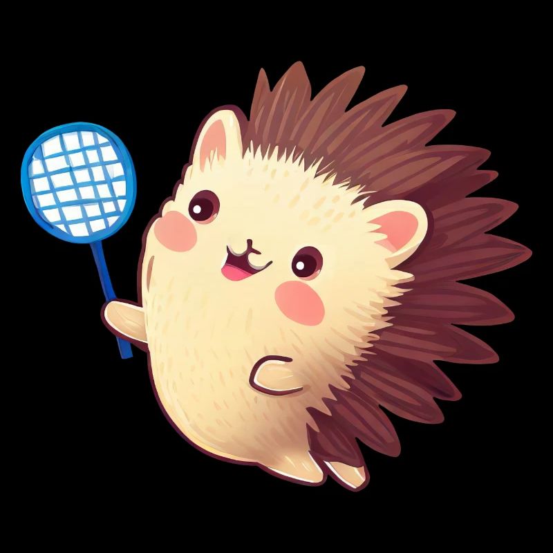 Igel spielt Tennis