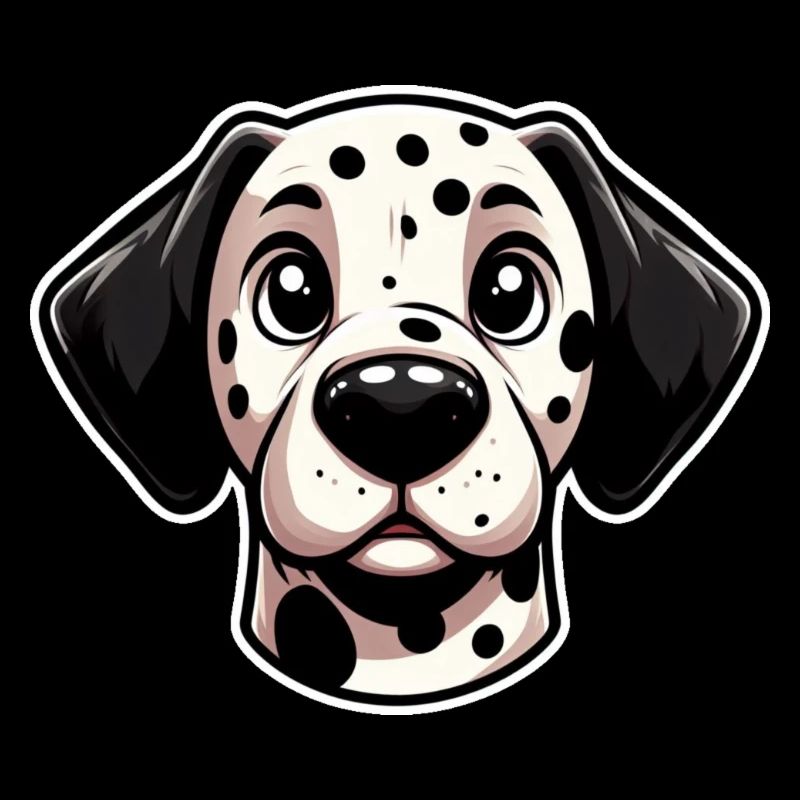 Comic Dalmatian Head Dog