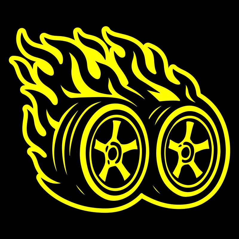 Flamme de pneu de voiture