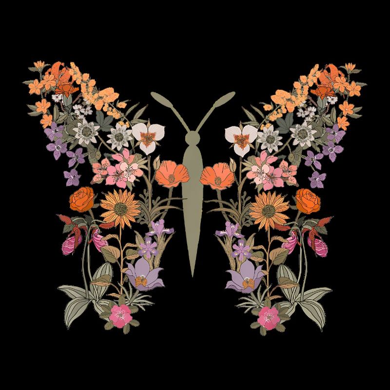 Frauen Boho Wildblume Sommer Blumen Schmetterling
